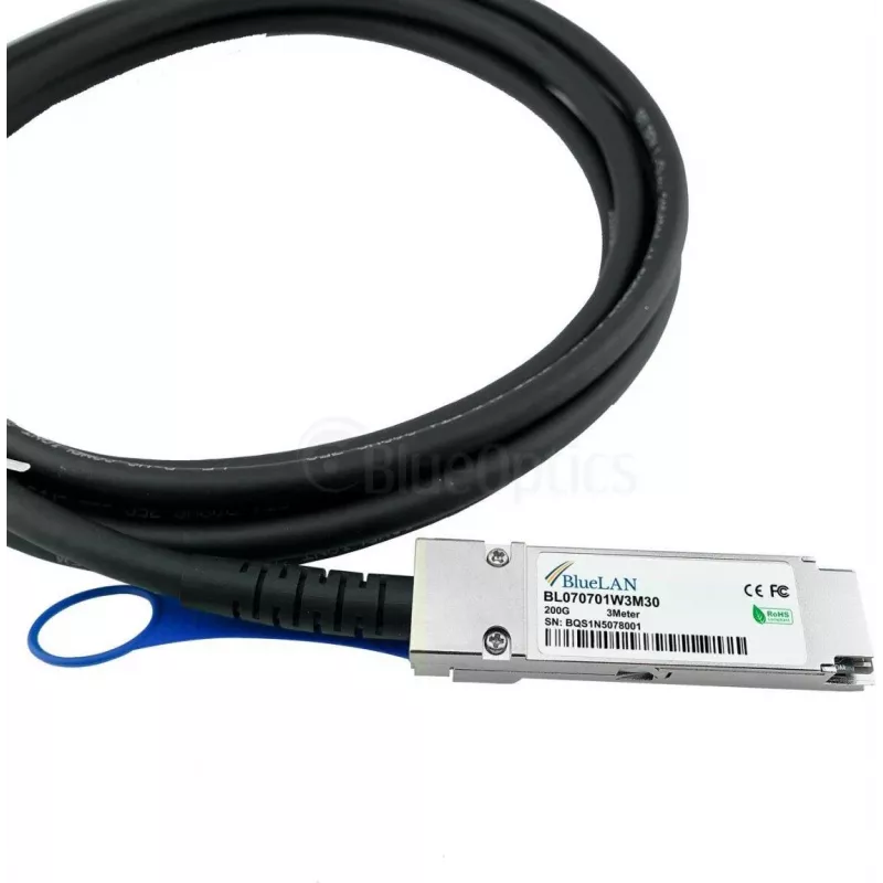BlueLAN BL070701W1M30 saderīgs QSFP56 pasīvais tiešās pievienošanas vara kabelis, 200 Gbps, 1m, 30 AWG