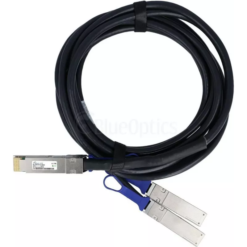 BlueLAN saderīgs Juniper 720-128729 pasīvais 400GBASE-CR8 QSFP-DD uz 2x200GBASE-CR4 QSFP56 tiešās pievienošanas sadales kabelis, 2m, AWG26