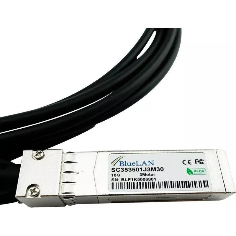 BlueLAN Force10 CBL-10GSFP-DAC-1.5M saderīgs tiešās pievienošanas kabelis (DAC) - pasīvs 10 Gigabit divasu vara SFP+ uz SFP+ - 1,5 metri