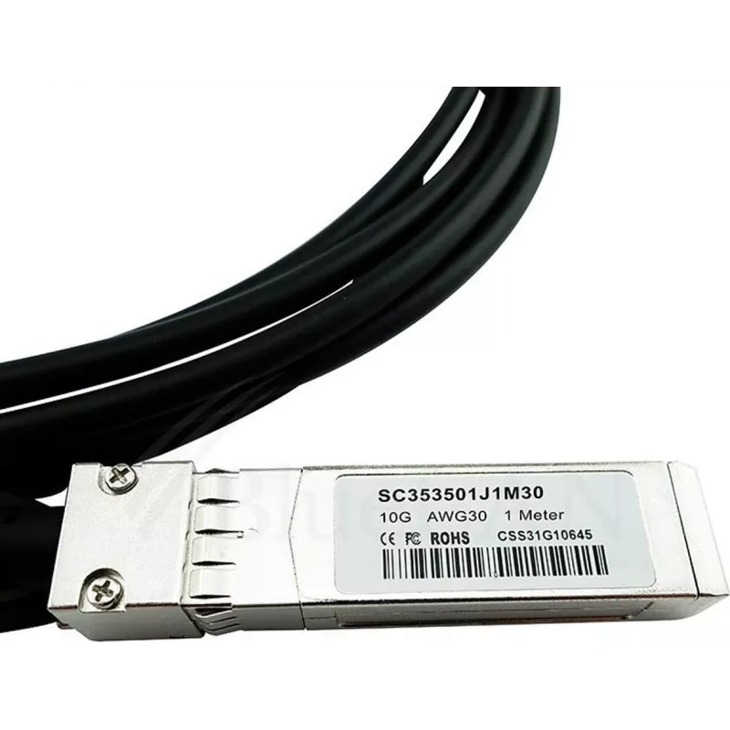 BLUELAN SFP-10-DAC-1m-BL saderīgs Hirschmann 10GBASE-CR pasīvais SFP+ tiešās pievienošanas kabelis, 1m, AWG30