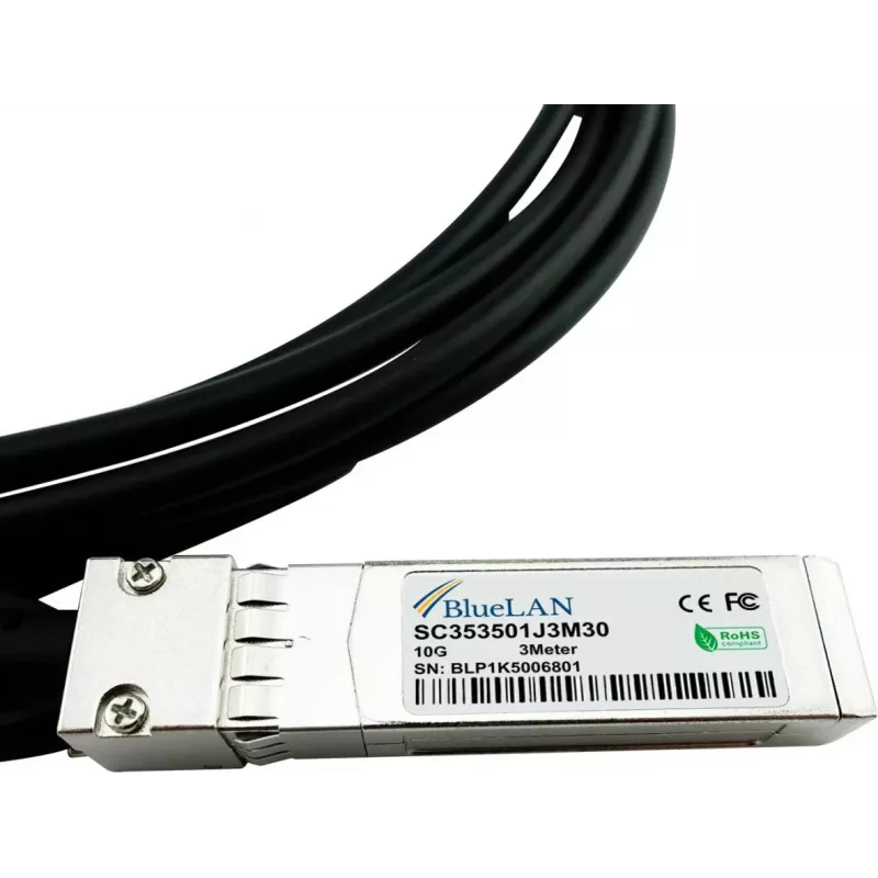 BlueOptics Broadcom DAC-3M-BC saderīgs tiešās pievienošanas kabelis (DAC) - pasīvs 10 Gigabit twinaxial varš, SFP+ uz SFP+, 3m