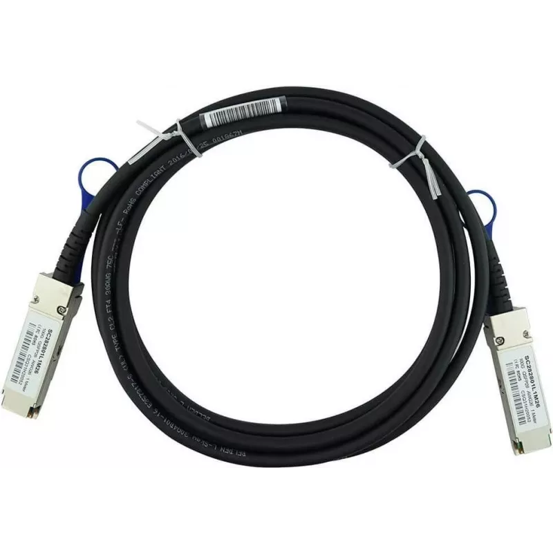 BLUEOPTICS saderīgs Edge Core ET7402-DAC-3M BlueLAN QSFP28 tiešās pievienošanas kabelis, 100GBASE-CR4, InfiniBand EDR, 26AWG, 3 metri (ET7402-DAC-3M-BL)