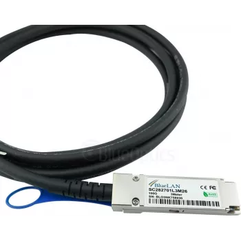 BlueOptics Dell EMC saderīgs DAC-QSFP28-4SFP28-25G-BL pasīvs 100GBASE-CR4 QSFP28 uz 4x25GBASE-CR SFP28 tiešā pieslēguma sadales kabelis, 5m, AWG26