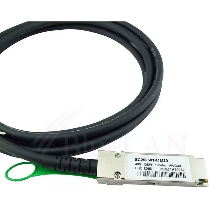 BlueOptics MikroTik Q+DA0003 saderīgs BlueLAN QSFP tiešās pievienošanas kabelis, 40GBASE-CR4, 30AWG, 3m