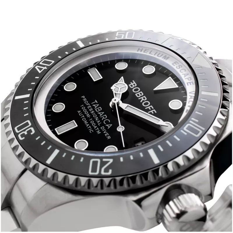 BOBROFF BF001 Vīriešu analogais kvarca pulkstenis 44mm melna ādas siksniņa