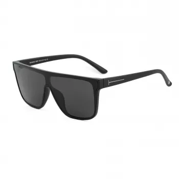Bobroff BFG0032-S05P Vīriešu saulesbrilles – Polarizētas, melns rāmis, pelēkas lēcas, 143 mm