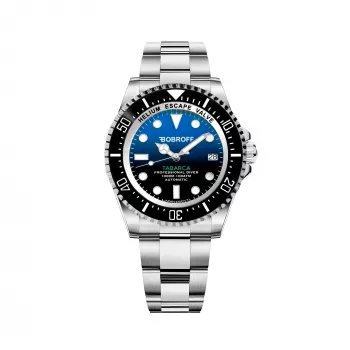 BOBROFF MAN BF0003J1 Analogais kvarca pulkstenis 44mm Melns ciparnīca Ādas siksniņa