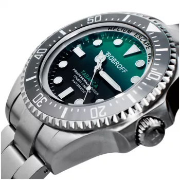 BOBROFF MAN BF002 Analogais kvarca rokas pulkstenis 44mm melna ādas siksna