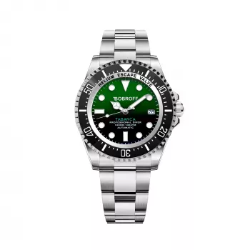 BOBROFF MAN BF002 Analogais kvarca rokas pulkstenis 44mm melna ādas siksna