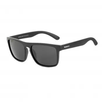 BOBROFF vīriešu taisnstūra polarizētas saulesbrilles BFG0033-S05P - melns rāmis, pelēkas lēcas, 57-18-138 mm