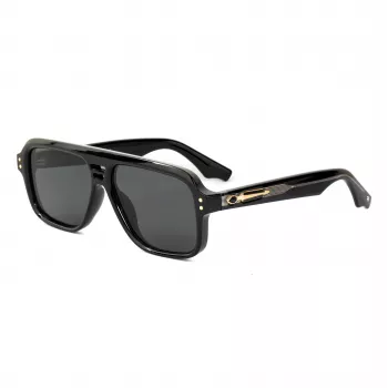 BOBROFF Vīriešu saulesbrilles BFG0019-C1 Melns rāmis Pelēkas lēcas UV400 56-19-148