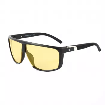 BOBROFF vīriešu saulesbrilles BFG0029-C3P - taisnstūra formas, pilna rāmja melns rāmis ar pelēkām UV400 lēcām (65/10/130 mm)