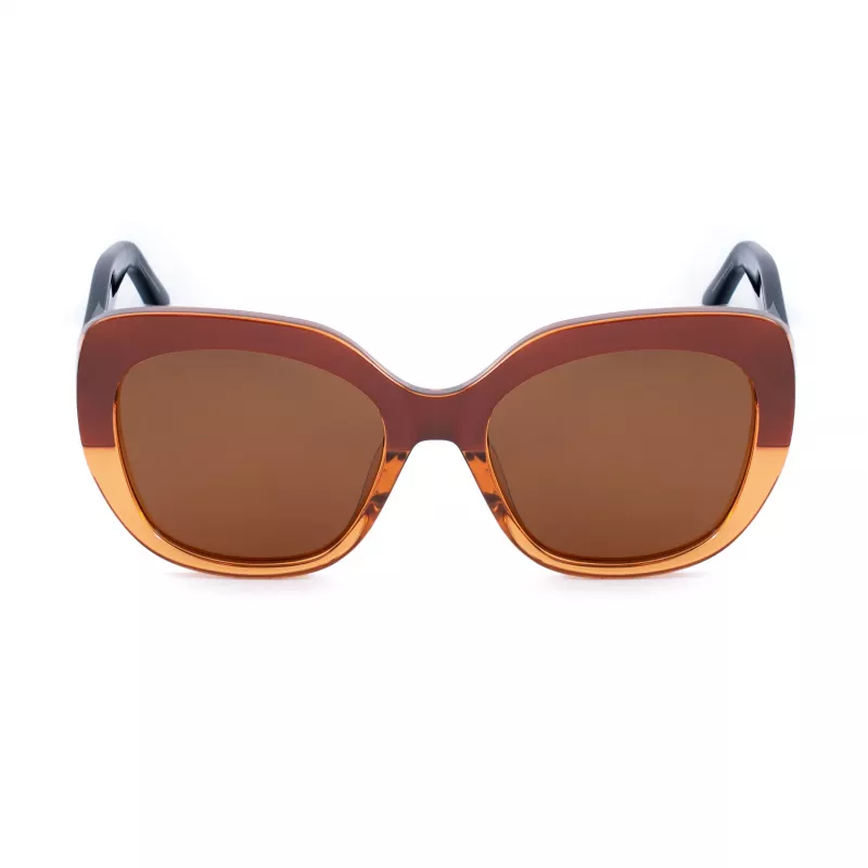 BOBROFF Sieviešu saulesbrilles BFG0001-C4P - Taisnstūra plastmasas rāmis, UV400 pelēkas polikarbonāta lēcas, 54/20/149 mm
