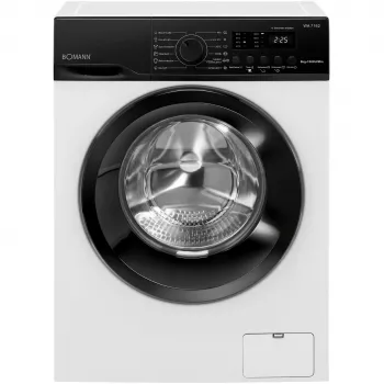 BOMANN WA 7162 Priekšējās ielādes veļas mazgājamā mašīna, 7 kg, 1400 apgr./min, Balts/Melns