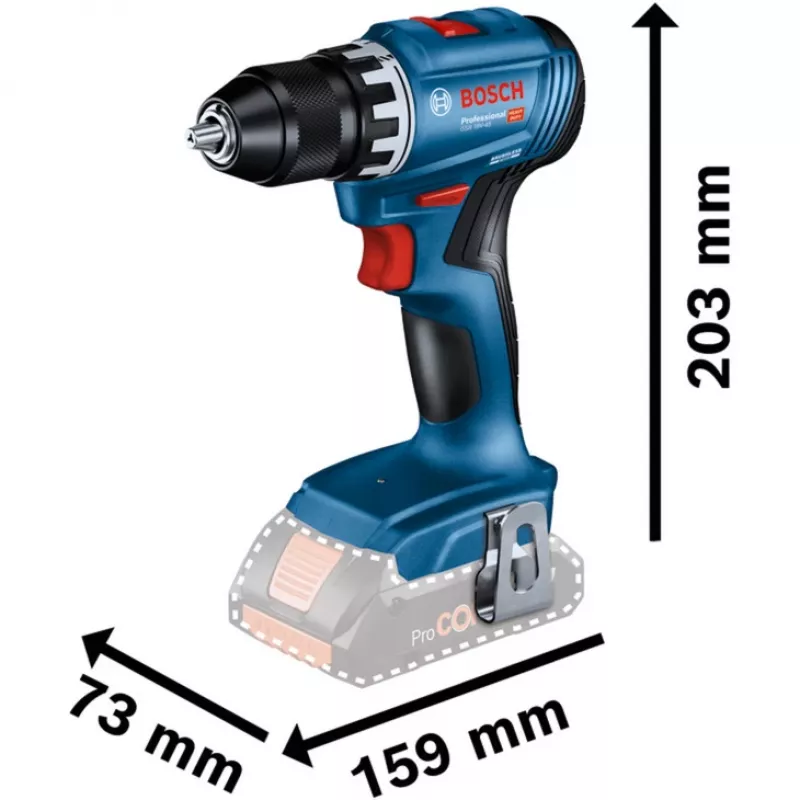 Bosch 18V Professional Set Rotary Hammer GBH 18V-22 + Drill Driver GSR 18V-45 - (zils/melns, 2x Li-Ion akumulators 4.0Ah, āmura urbja un uzgaļu komplekts, instrumentu soma) (0615V0003D)