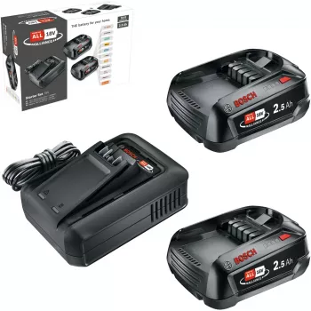 Bosch 18V Starter Set 2 x 2.5 Ah Akumulatori + AL 18V-44 Lādētājs (1600A031T5)