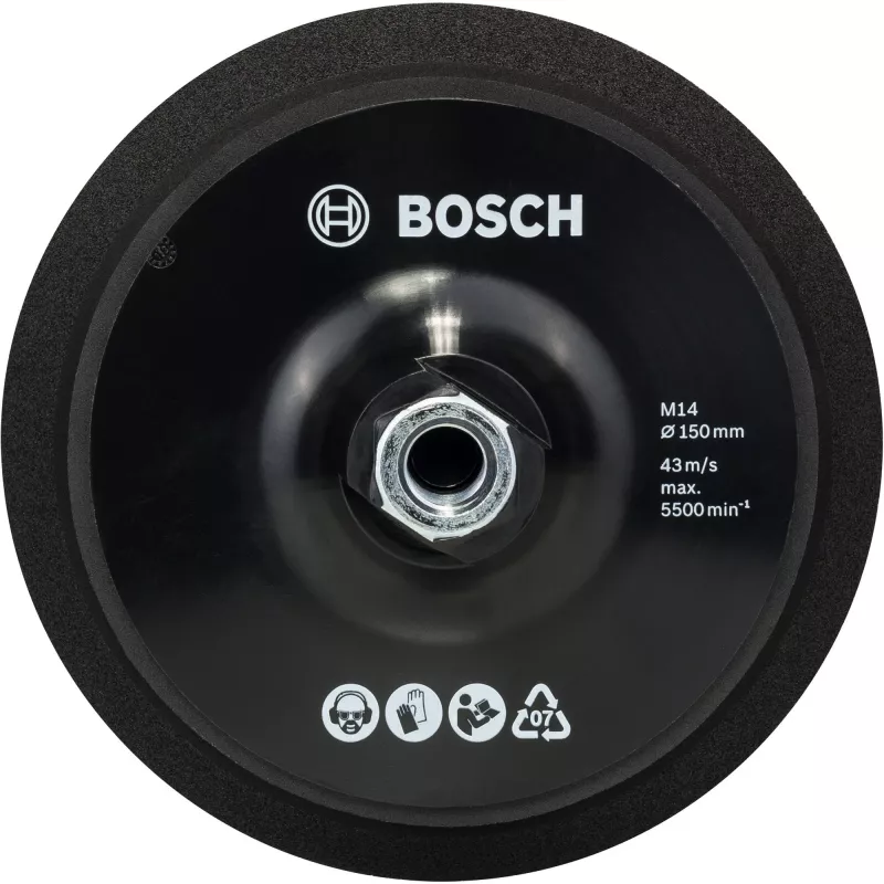 Bosch 2608612027 Atbalsta paliktnis M14 150 mm ar āķu un cilpu stiprinājumu leņķa slīpmašīnām
