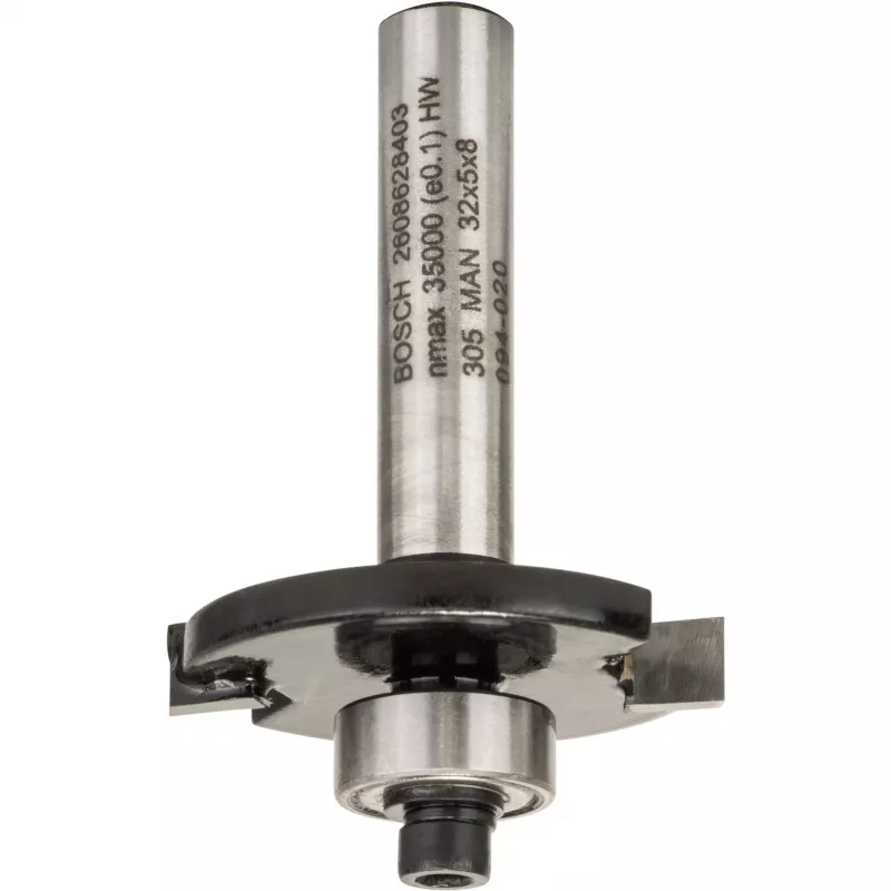 Bosch Accessories 2608628403 cietmetāla rievu frēzgalva, 32 mm griešanas diametrs, 8 mm kāts, 51 mm garums