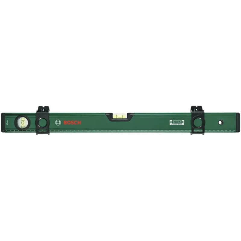 Bosch DIY līmeņrādis 60 cm ar marķēšanas slīdni, V-rievu un plakanu frēzētu pamatni – zaļš