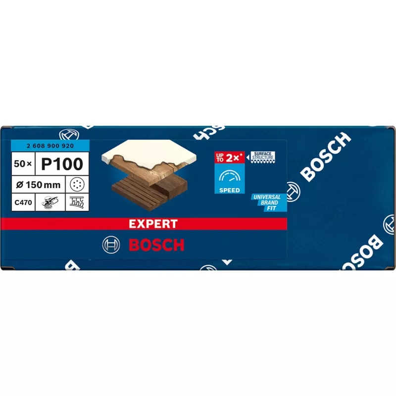 Bosch EXPERT C470 slīpēšanas disks 150 mm, graudainība 100, 50 gab. iepakojumā 2608900920