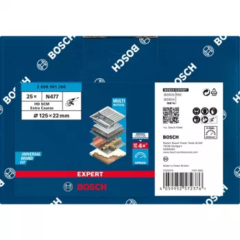 Bosch Expert HD SCM N477 Virsmas Kondicionēšanas Disks, 125 mm, Īpaši Rupjš, Nerūsējošajam Tēraudam, Krāsainajiem Metāliem, Tērauda Plāksnēm, Krāsai uz Koka