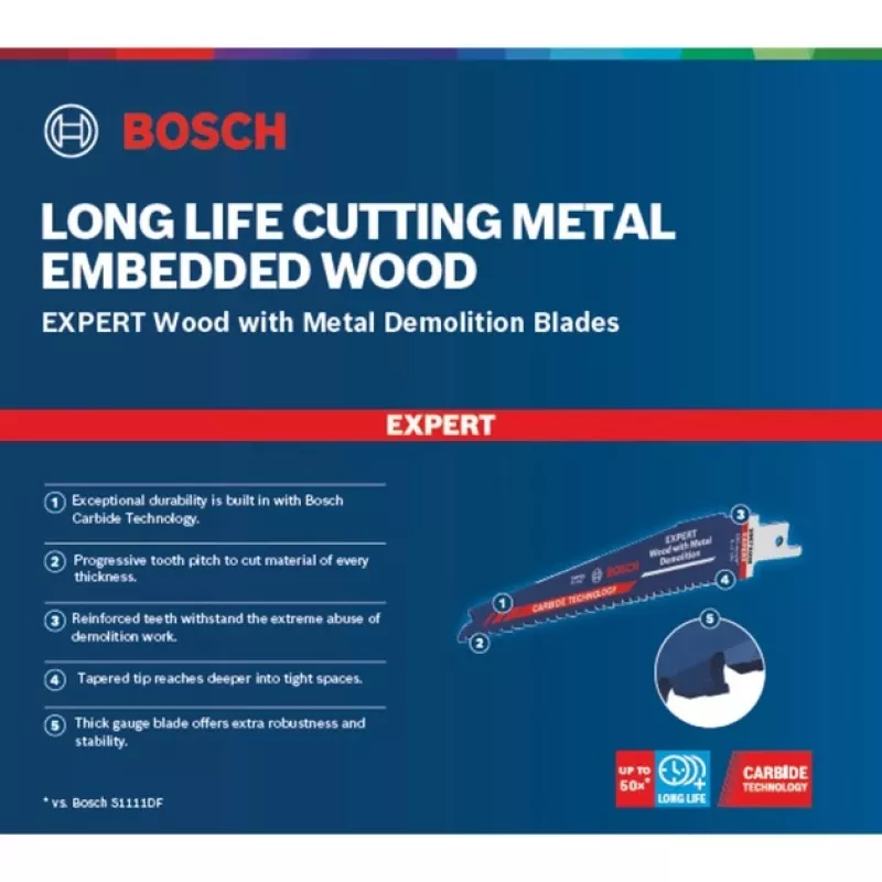 Bosch Expert S 967 XHM zāģa asmens – Koks ar metālu nojaukšanai, 150mm, 10 gab.