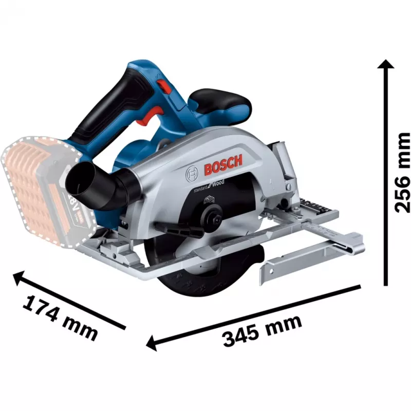 Bosch GKS 18V-57-2 Professional bezvada ripzāģis Solo (asmens 165 mm, 18 V, bezsuku, L-BOXX)