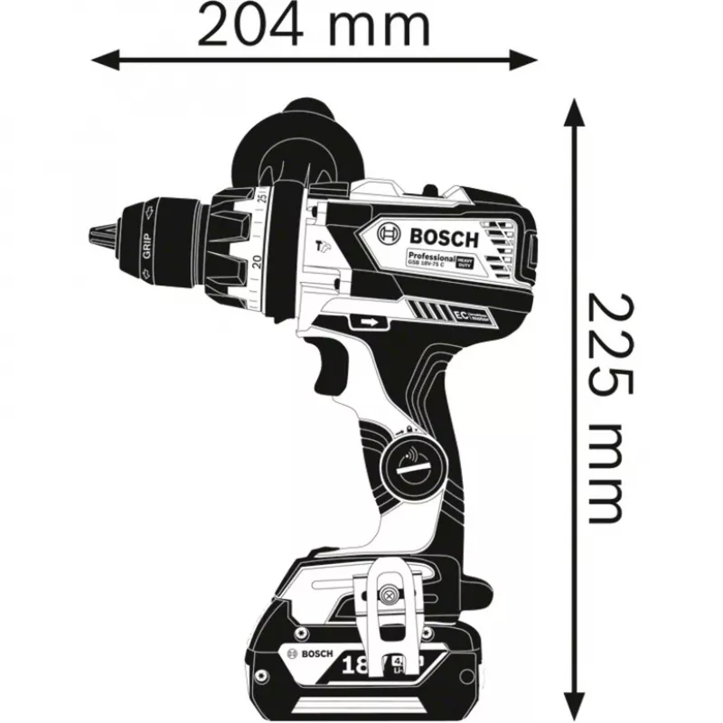 Bosch GSB 18V-110 C Professional 18V bezvadu triecienurbjmašīna (tikai instruments, zila/melna)