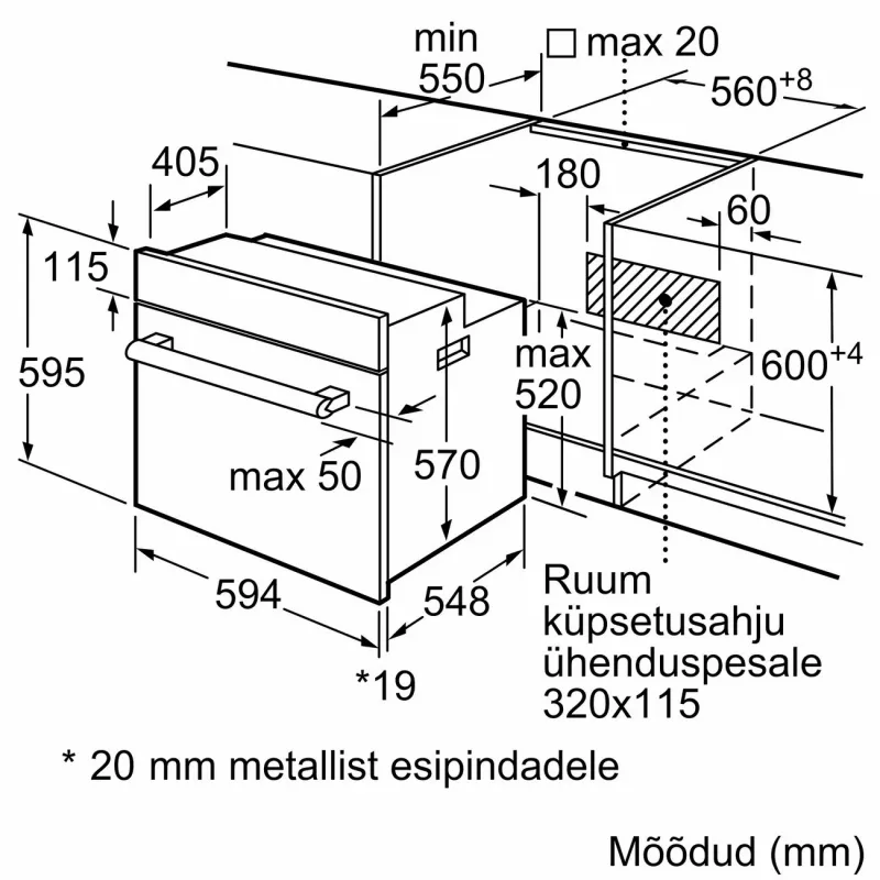 Bosch HBF113BR1S Iebūvējamā elektriskā cepeškrāsns, 66L, Nerūsējošais tērauds