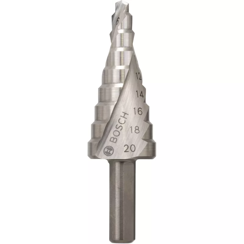 Bosch HSS pakāpju urbis 4-20 mm, 3 plakanu virsmu kāts, 70,5 mm garums 2608597519