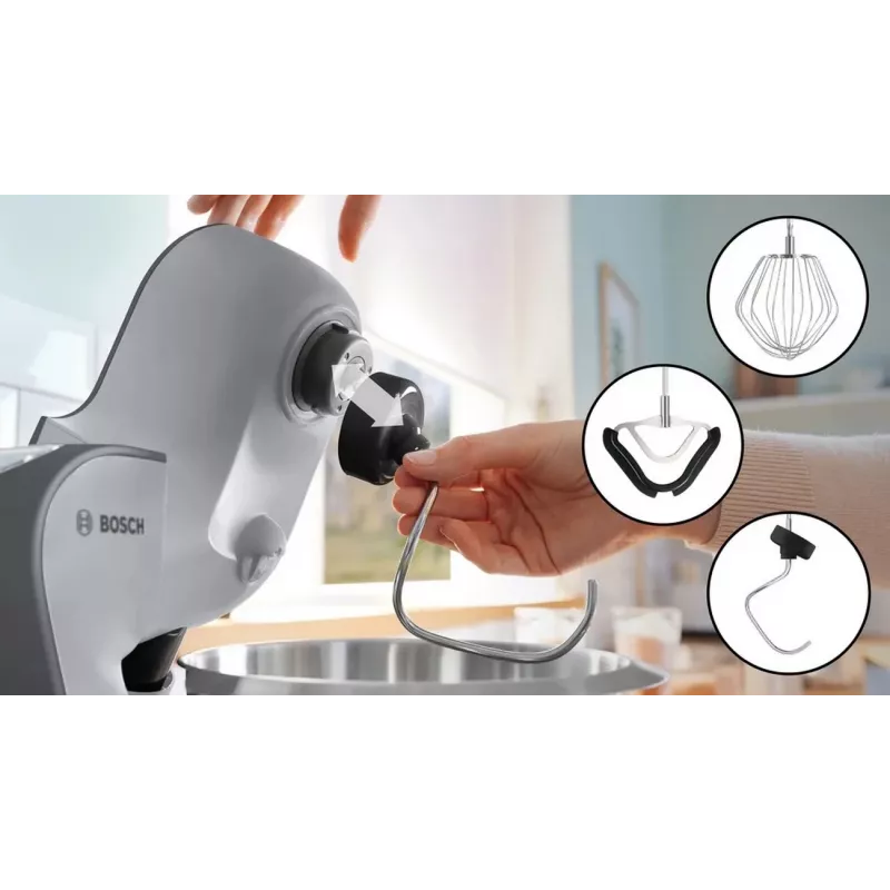 Bosch MUM58359 virtuves kombains rubīnsarkans/sudrabs 1000W 3.9L nerūsējošā tērauda bļoda
