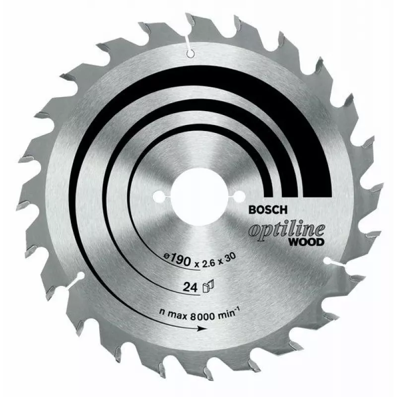 Bosch Optiline Wood ripzāģa disks 190mm x 30mm x 24T