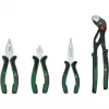 Bosch Powertools 4-daļīgs knaibles komplekts 1600A02W7K ar kombinētajām, diagonālajām, garš deguna un ūdens sūkņa knaiblēm, zaļš/melns