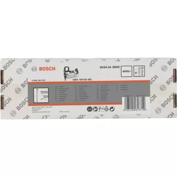 BOSCH POWERTOOLS Iegremdētas apdares naglas SK64-34 38NR, 34° / 1.8 mm / 15 ga (nerūsējošais tērauds, 4000 gab.)
