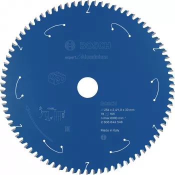 BOSCH POWERTOOLS Expert for Aluminium ripzāģa disks 254 mm x 30 mm, 78 zobi, HLTCG, bezvadu galda zāģiem
