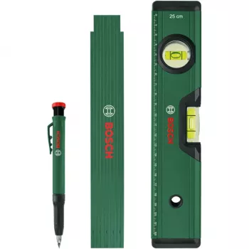 Bosch PowerTools marķēšanas komplekts, 3-daļīgs (zaļš/melns) – dziļurbuma marķieris, universālais marķieris un galdnieka zīmulis