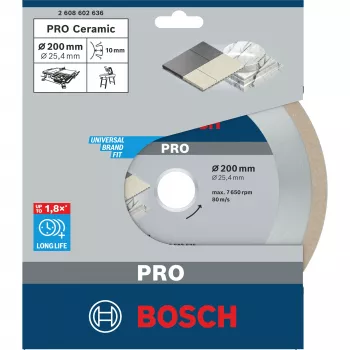 BOSCH POWERTOOLS PRO Keramikas dimanta griešanas disks, Ø 200 mm (caurums 25.4 mm)