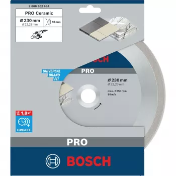Bosch PowerTools PRO Keramikas dimanta griešanas disks, 230 mm, 22,23 mm urbums