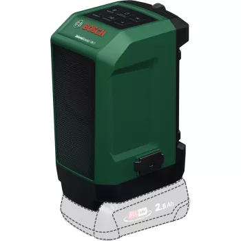 BOSCH POWERTOOLS UniversalSpeaker 18V-1 (Zaļš/Melns, Bluetooth, USB-C, Bez akumulatora, POWER FOR ALL ALLIANCE)