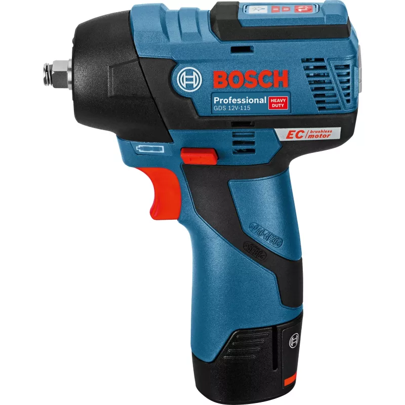 Bosch Professional GDS 12V-115 bezvadu triecienskrūvgriezis ar 2x 3.0Ah Li-Ion baterijām, L-BOXX