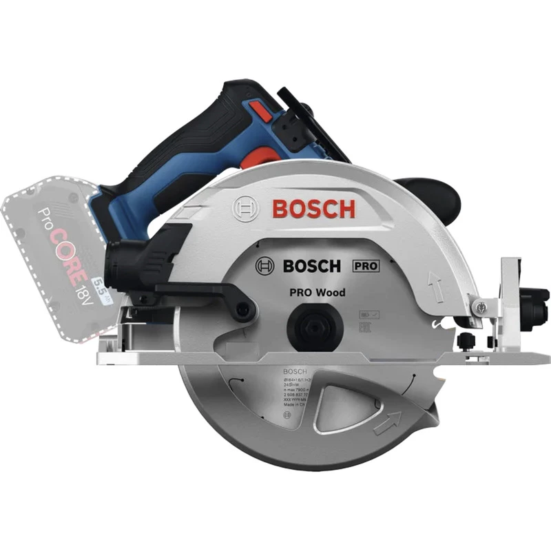Bosch Professional GKS 18V-68-2 Bezvadu rokas ripzāģis, 18V, 190mm asmens, Solo (bez akumulatora un lādētāja), zils/melns, L-BOXX