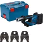 Bosch Professional GPT 18V-19 bezvadu presēšanas instruments 18V Solo komplekts SV (3 Compact SV spīles, L-BOXX, bez akumulatora/lādētāja)