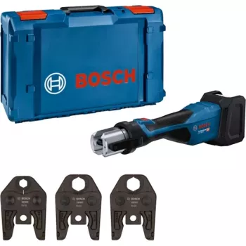 Bosch Professional GPT 18V-32 bezvadu presēšanas instruments (bez akumulatora, 3 standarta SV spīles, L-BOXX)