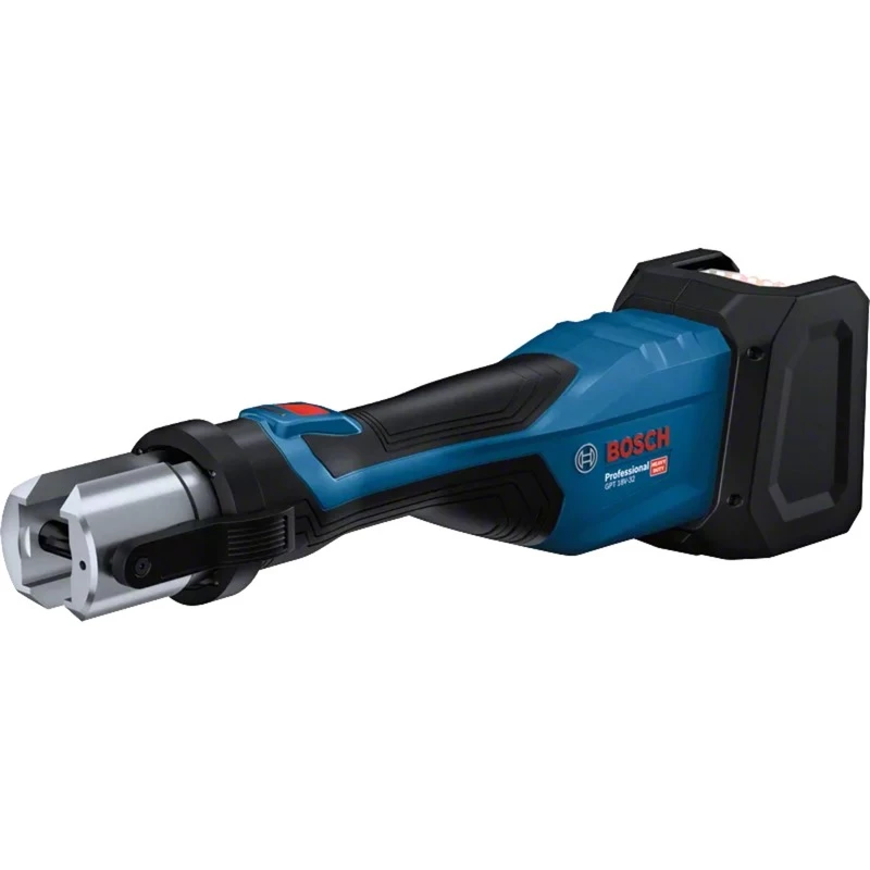 Bosch Professional GPT 18V-32 Bezvadu presēšanas instruments, Solo versija, Komplekts TH, 18V, Zils, bez akumulatora un lādētāja, 3 standarta TH presēšanas spīles, L-BOXX