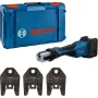 Bosch Professional GPT 18V-32 Bezvadu presēšanas instruments, Solo versija, Komplekts TH, 18V, Zils, bez akumulatora un lādētāja, 3 standarta TH presēšanas spīles, L-BOXX