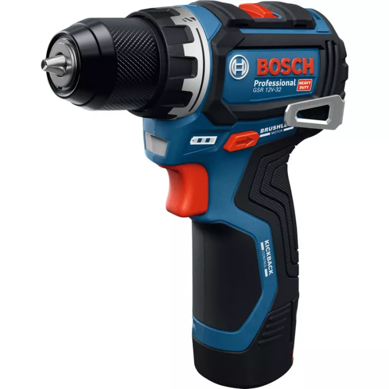 Bosch Professional GSR 12V-32 Bezvadu urbjskrūvgriezis (12V, 2x 2.0Ah Li-Ion, 36 daļu piederumu komplekts, instrumentu soma, zils/melns)