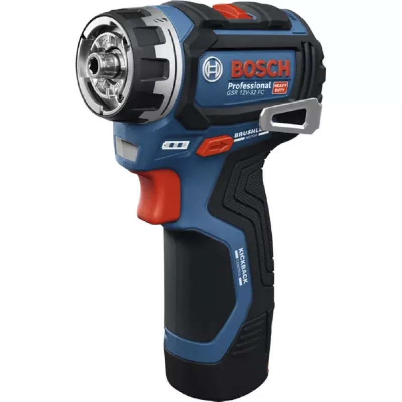 Bosch Professional GSR 12V-32 FC Bezvadu Urbjmašīna/Skrūvgriezis 12V (Zils/Melns, Pamatvienība, 5 Adapteri, L-BOXX)