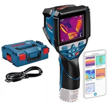 Bosch Professional GTC 600 C termokamera ar Click&Go, -20 līdz 600°C, 9 Hz, 256x192 IR izšķirtspēja, 3,5 collu displejs, Wi-Fi, USB-C, IP54 0.601.083.508