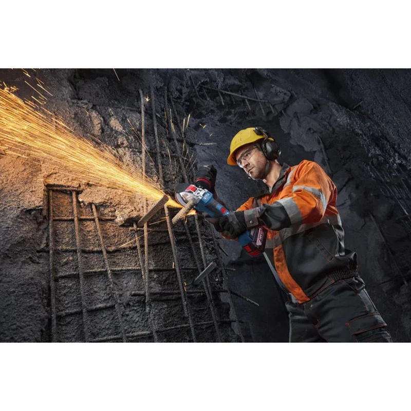 Bosch Professional GWX 18V-11PS Bezvadu Leņķa Slīpmašīna Solo, 18V, 125mm, X-LOCK, Zils/Melns, bez Akumulatora un Lādētāja