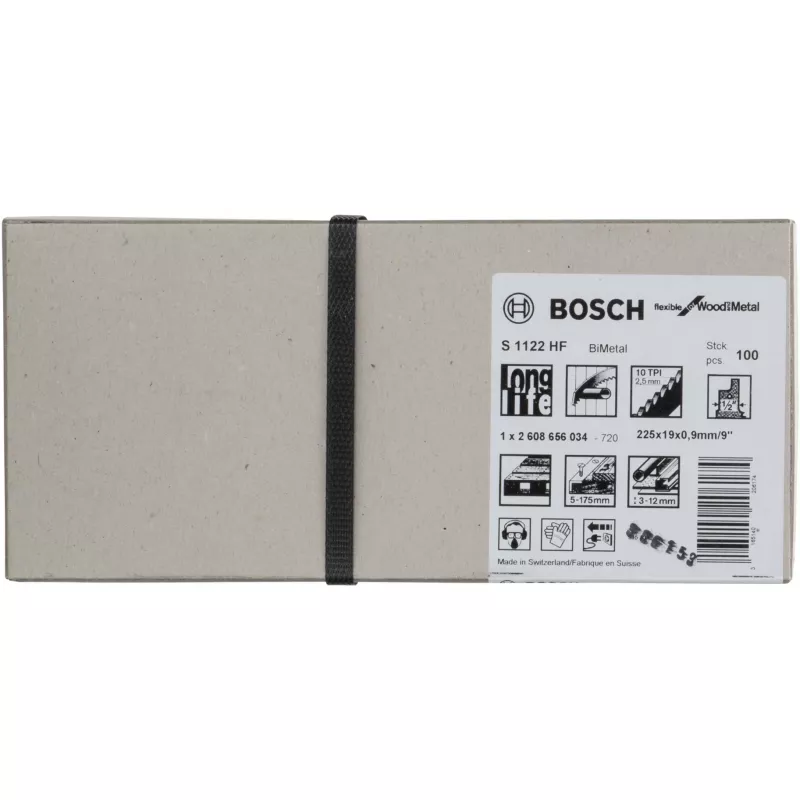 Bosch S 1122 HF Progressor for Wood and Metal Bimetal Sabre Saw Blade (225 mm, 6/10 TPI, 1 pc)